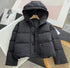 Winter Solid Color Hooded Puffer Jackets